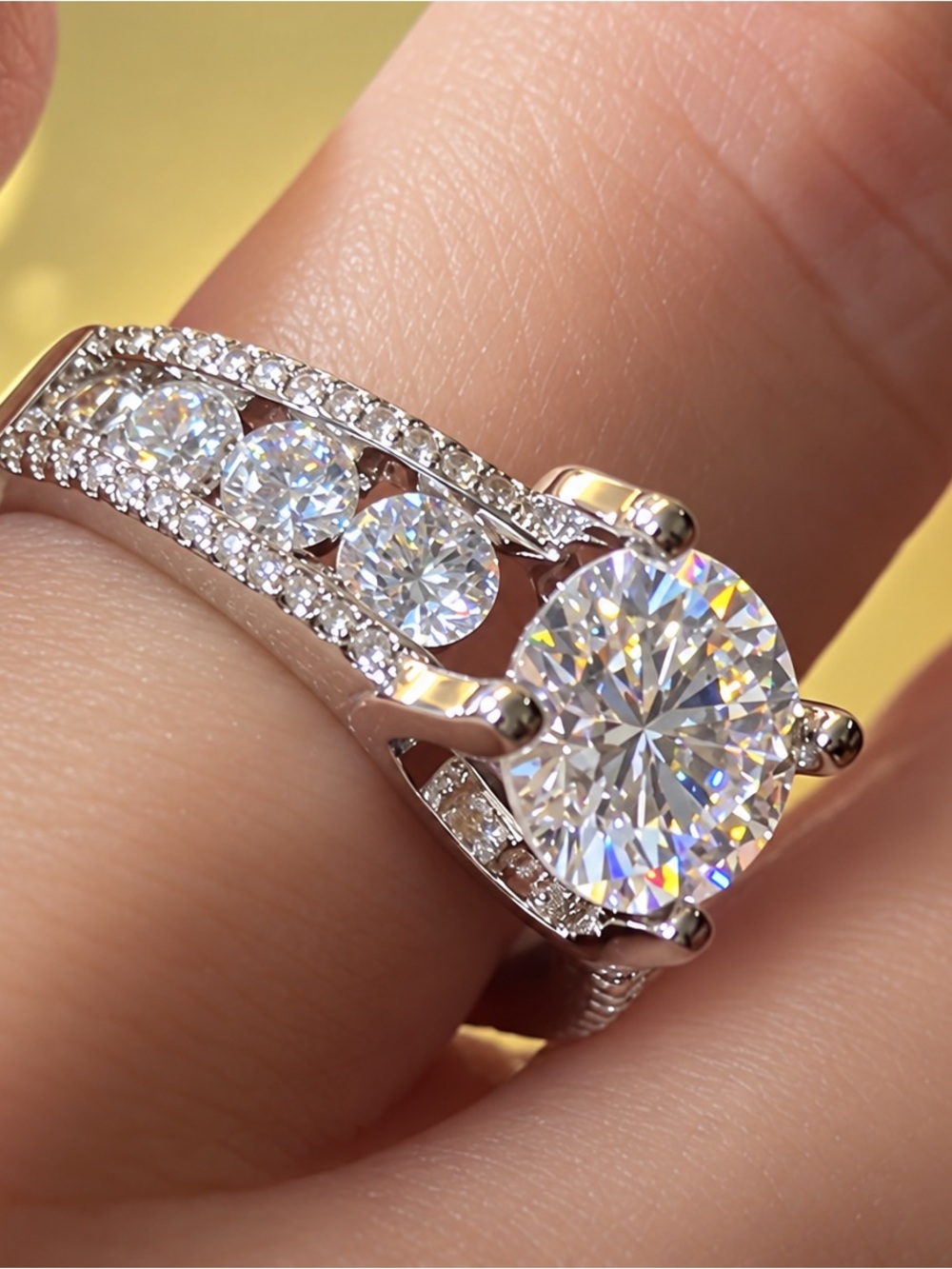 💎 3 CT Moissanite Statement Ring – Size 7